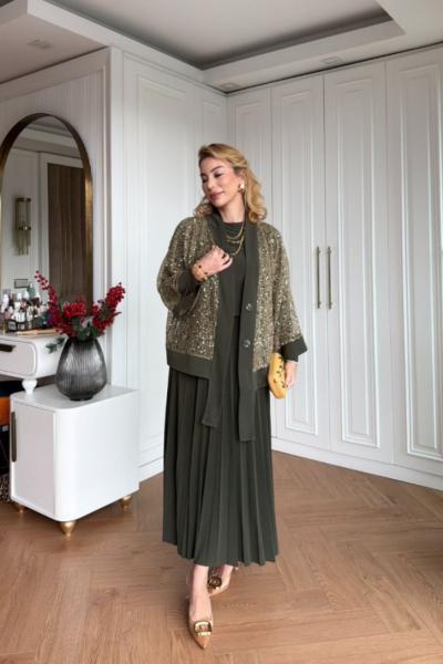 Sündüz Etekli Takım Haki