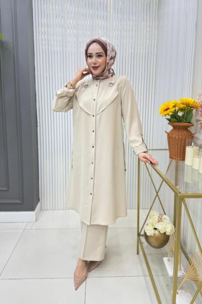 Şura Tunik Takım  Krem