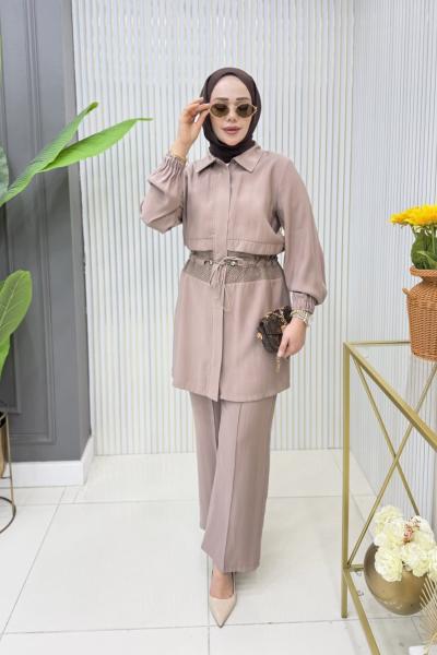 Ülkü Tunik Takım Ekru