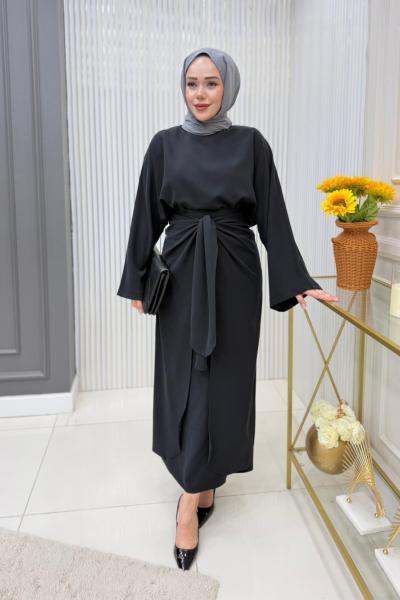 Yeliz Etekli Takım Siyah