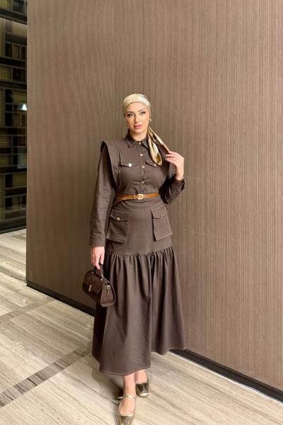 Açelya Elbise Kahverengi Kahverengi