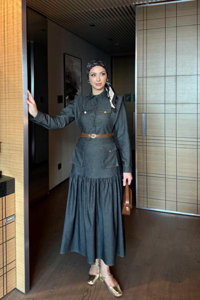 Açelya Elbise Siyah Siyah