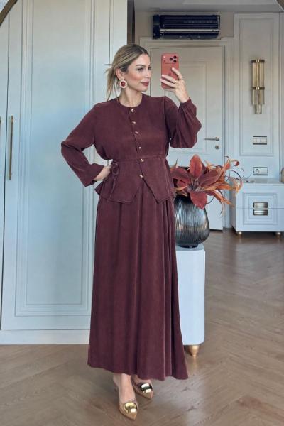 Akasya Etekli Takım Bordo   BORDO