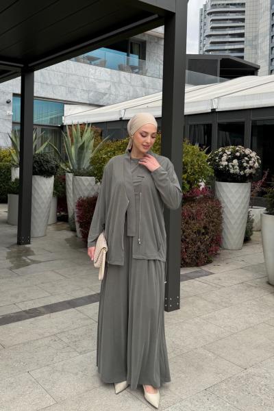 Aliye Üçlü Takım Mint Gri Mint Gri