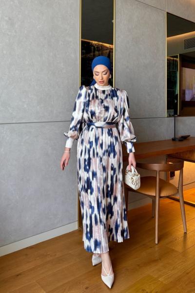 Almina Elbise Lacivert Lacivert