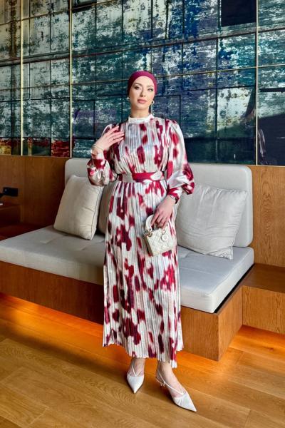 Almina Elbise Bordo Bordo