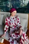 Almina Elbise Bordo Bordo
