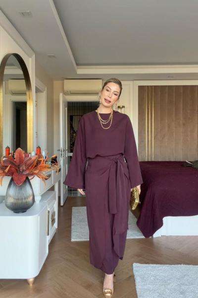 Asiye Etekli Takım Mürdüm MÜRDÜM