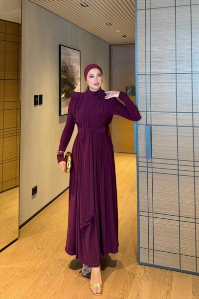 Aslı Elbise Mürdüm  MÜRDÜM