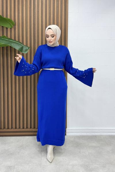 Asrın Elbise Saks   Lacivert