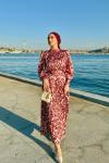 Ayça Elbise Bordo Bordo