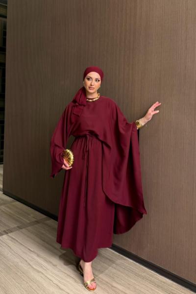 Ayende Elbise Takım Bordo  BORDO