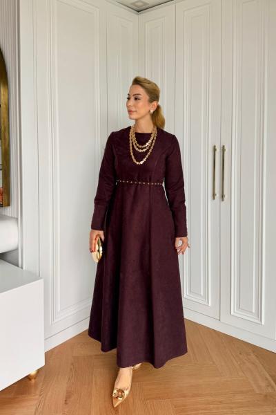 Aygün Elbise Mürdüm Mürdüm