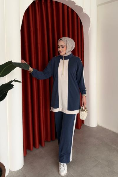 Aynur Pantolon Takım Lacivert Lacivert