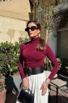 Ayşenur Bluz Bordo  Bordo