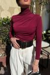 Ayşenur Bluz Bordo  Bordo