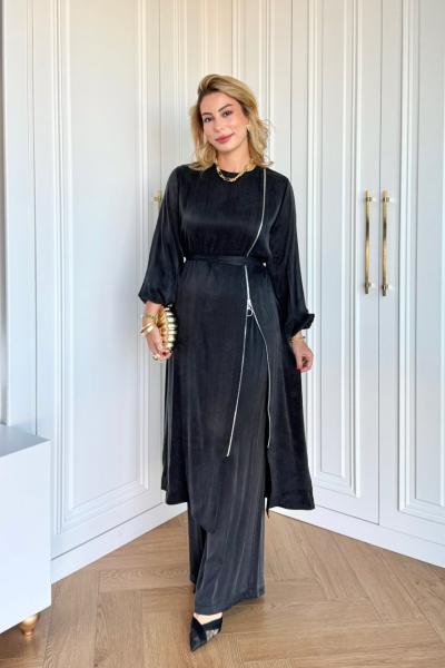 Ayşin Pantolonlu Takım Siyah Siyah