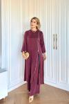 Ayşin Pantolonlu Takım Bordo Bordo