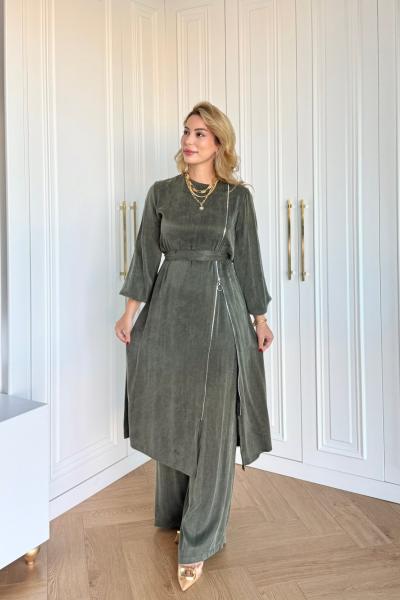 Ayşin Pantolonlu Takım Haki Haki