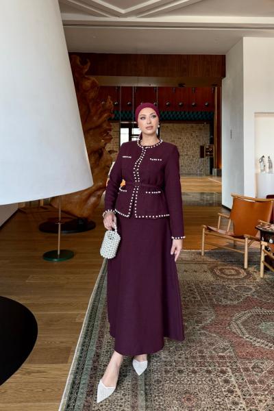 Aysun Etekli Takım Bordo Bordo