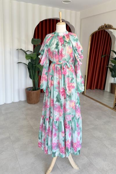 Bahar Elbise Yeşil Yeşil