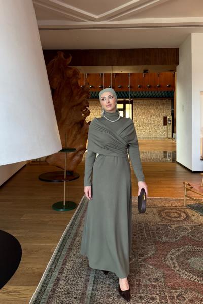 Başak Elbise Haki Haki