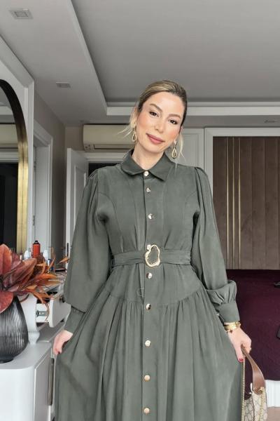 Başak Elbise Koyu Yeşil Koyu Yeşil