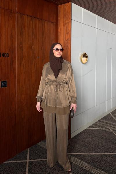 Belinay Pantolon Takım Vizon Vizon