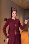 Bengü Elbise Bordo BORDO