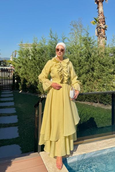 Bensu Elbise Olive  Olive