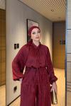 Bensu Pantolonlu Takım Bordo BORDO