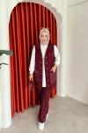 Berfin Üçlü Pantolon Takım Bordo Bordo