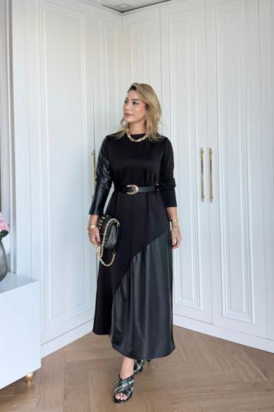 Berfu Elbise Siyah Siyah