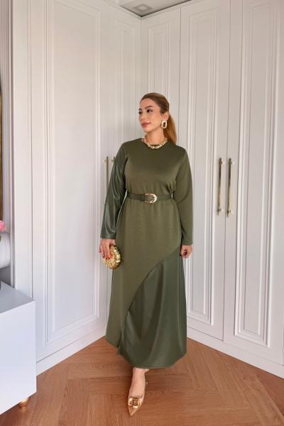 Berfu Elbise Haki Haki