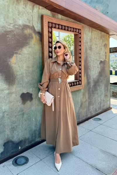 Berna Trenç Elbise Vizon Vizon