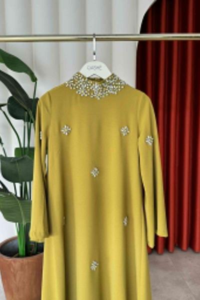 Beyza Elbise Sarı Sarı
