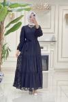 Btk Amine Elbise 5995 Siyah Siyah