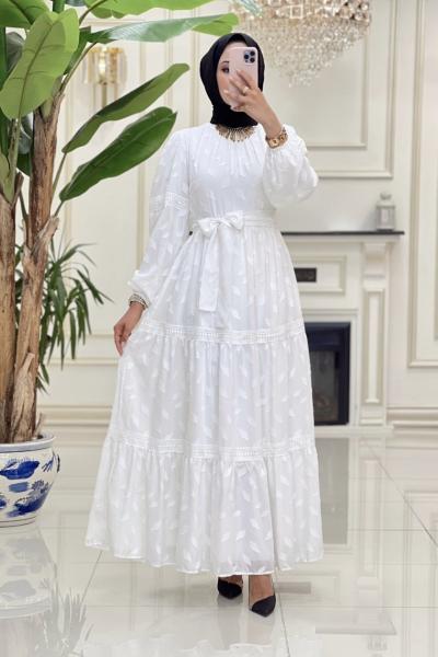 Btk Amine Elbise 5995 Beyaz Beyaz