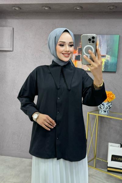 Atlas Gömlek Siyah  Siyah