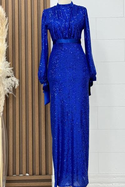 Aycan Abiye Saks Mavisi Saks Mavisi