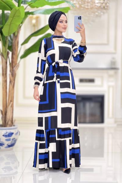 Btk Burçak elbise 6086 indigo İndigo