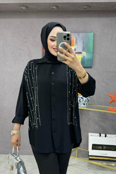 Çakıl Gömlek Siyah  Siyah