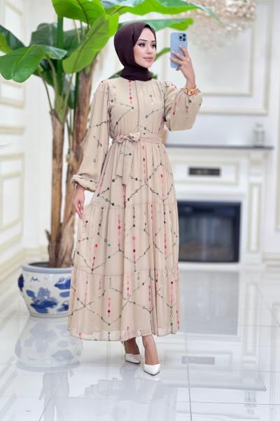 Btk cevher elbise 6148 bej Bej