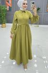 Tutku Elbise Takım Yağ Yeşili Yağ Yeşili