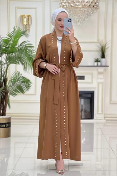 Btk Hüda Abaya 5439 Kahverengi Kahverengi