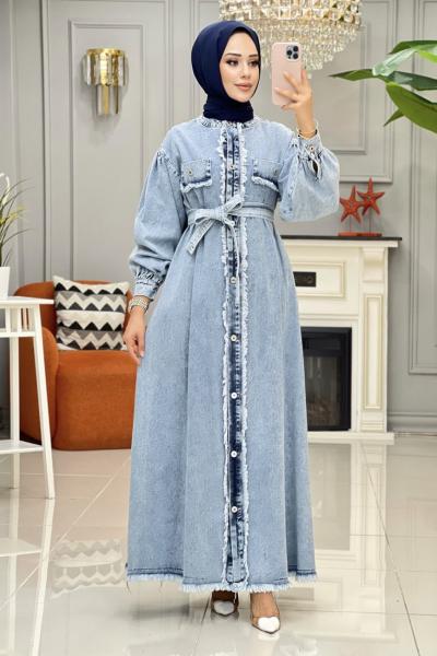 Btk hülya elbise 6319 açık mavi Açık Mavi