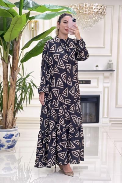 Btk Livanur Elbise 5977 Siyah Siyah