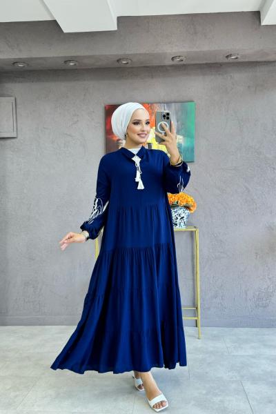 Nergis Elbise Lacivert Lacivert