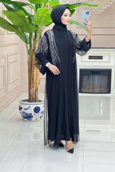 Btk rojda abaya 6187 siyah Siyah