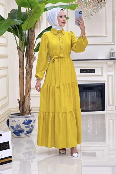 Btk simge elbise 6116 yağ yeşili Yağ Yeşili